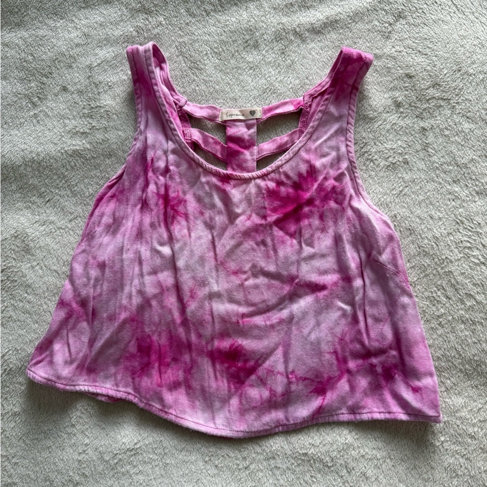 Soprano Pink Tie-Dye Crop Top